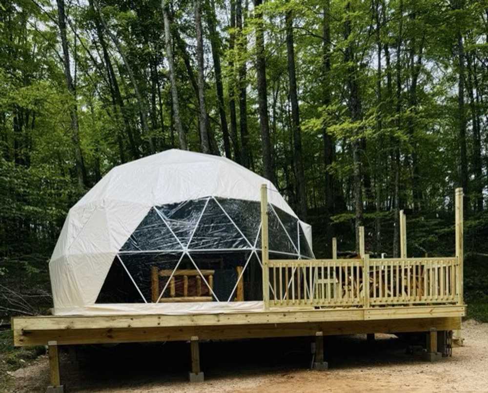 The glamping dome at Heaven’s Up North Campground