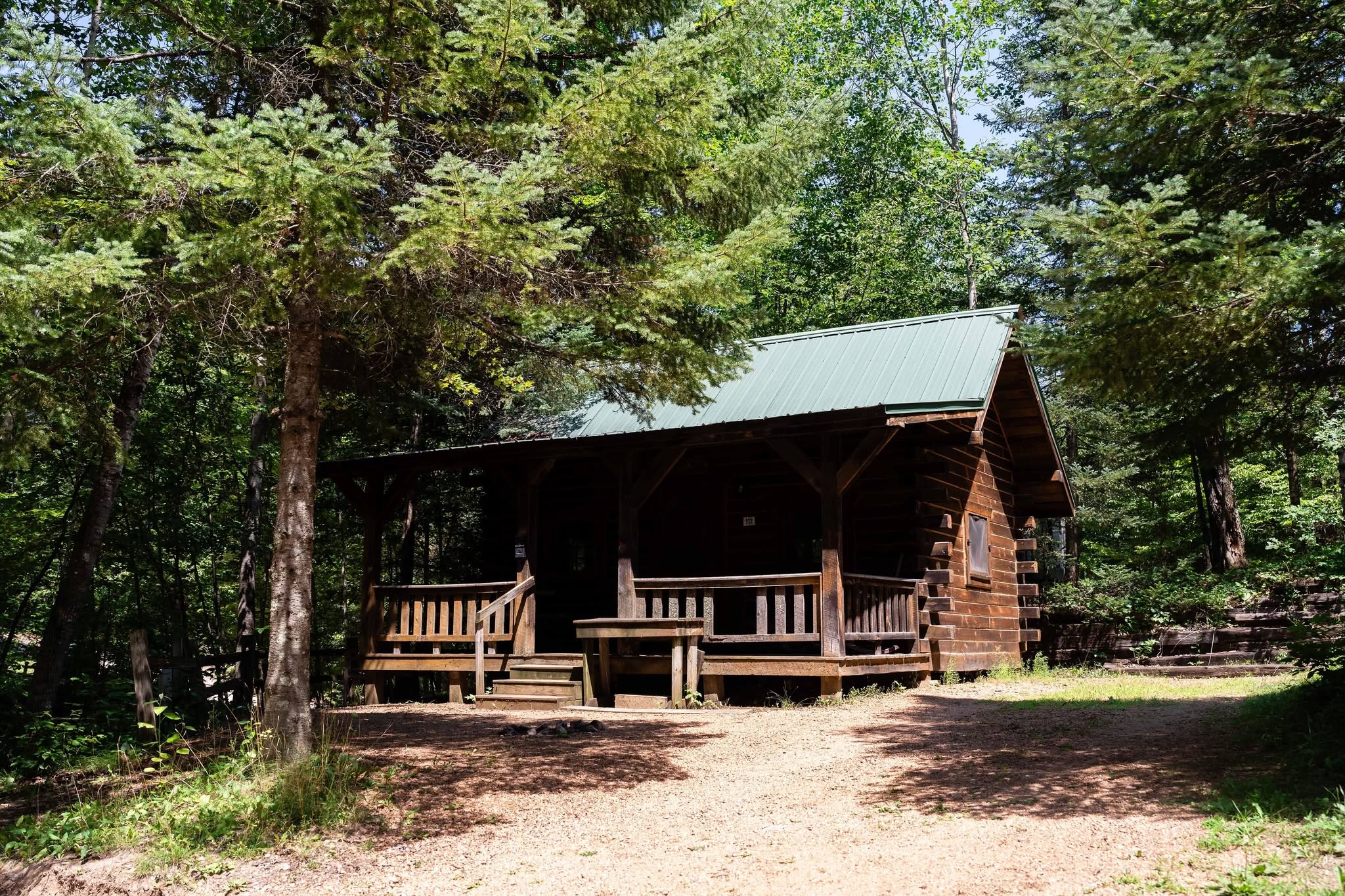 Exterior of a cabin at Heaven’s Up North Campground