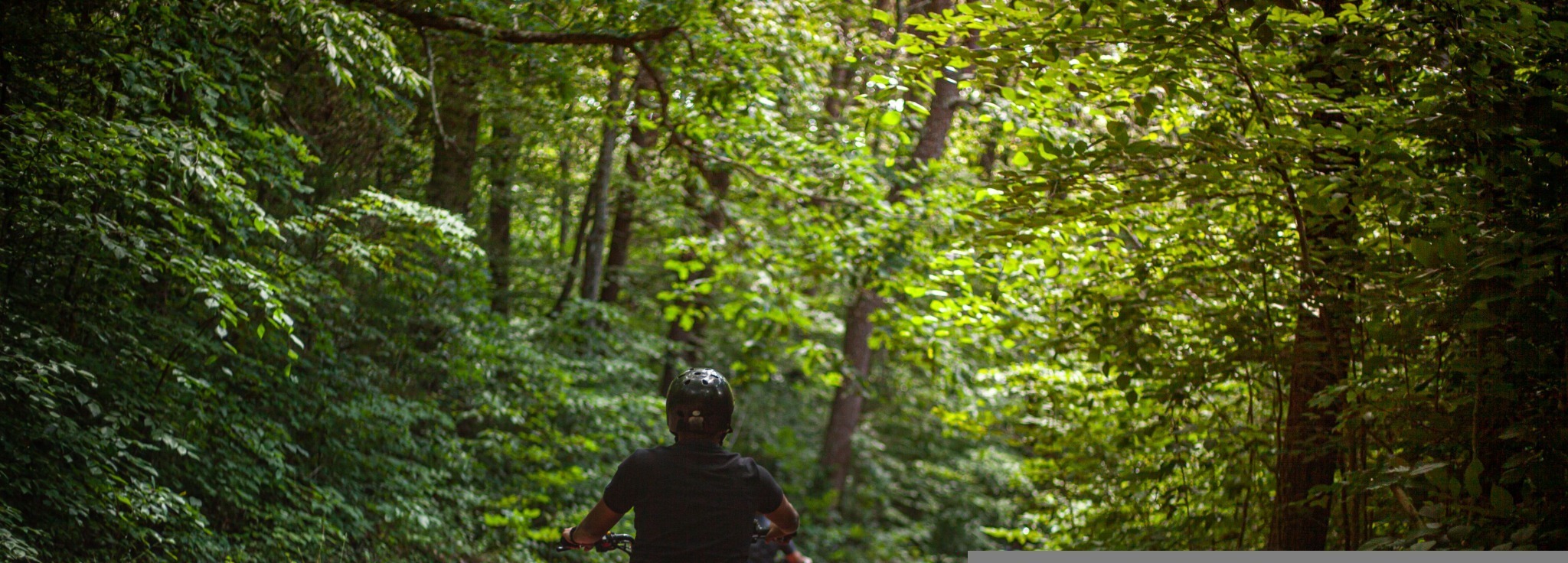 ATV riders on a wooded trail near Heaven’s Up North Campground