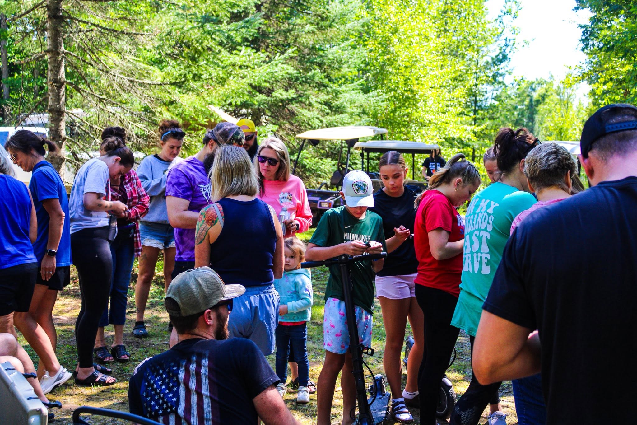 Guests at a family event at Heaven’s Up North Campground